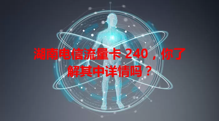 湖南电信流量卡 240，你了解其中详情吗？