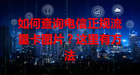 如何查询电信正规流量卡图片？这里有方法