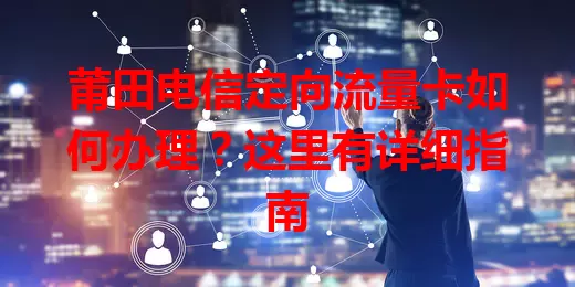 莆田电信定向流量卡如何办理？这里有详细指南