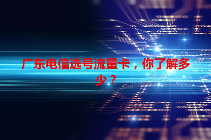 广东电信选号流量卡，你了解多少？