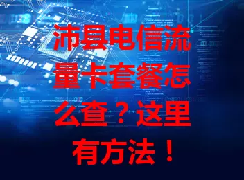 沛县电信流量卡套餐怎么查？这里有方法！