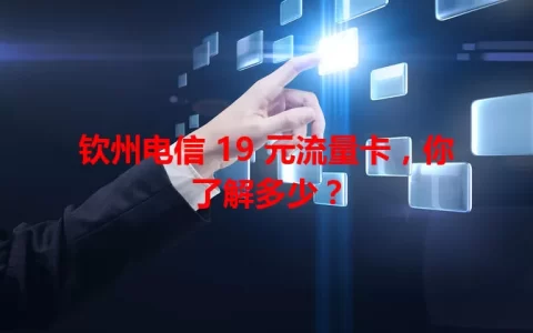 钦州电信 19 元流量卡，你了解多少？