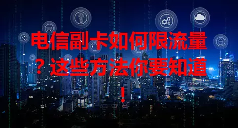 电信副卡如何限流量？这些方法你要知道！
