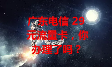 广东电信 29 元流量卡，你办理了吗？