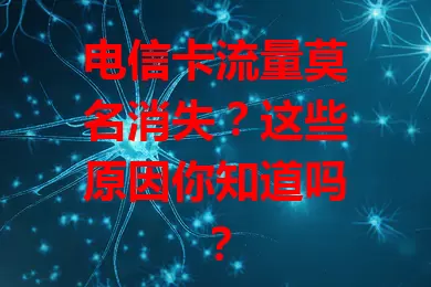 电信卡流量莫名消失？这些原因你知道吗？