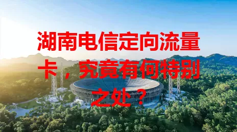 湖南电信定向流量卡，究竟有何特别之处？